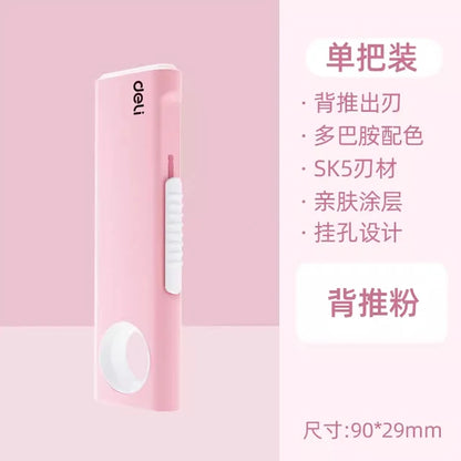 Deli Mini Retractable Utility Knife,Pocket Size SK5 High Carbon Steel Blade Carton Carboard Box Opener Tool Perfect for DIY,W