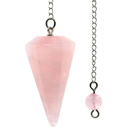 Natural Stone Quartz Agates Pendant Reiki Healing Cone Amethyst Charm Pendulum Pendants For Divination Dowsing Reiki Crystals