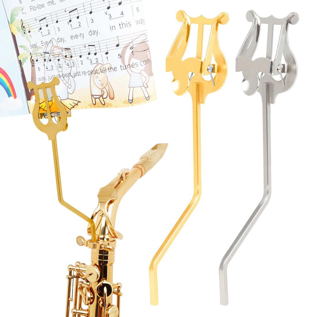 Music Stand Clarinet /Trumpet /Flute /Alto Saxophone Portable Marching Sheet Music Stands Musical Instruments Accessories