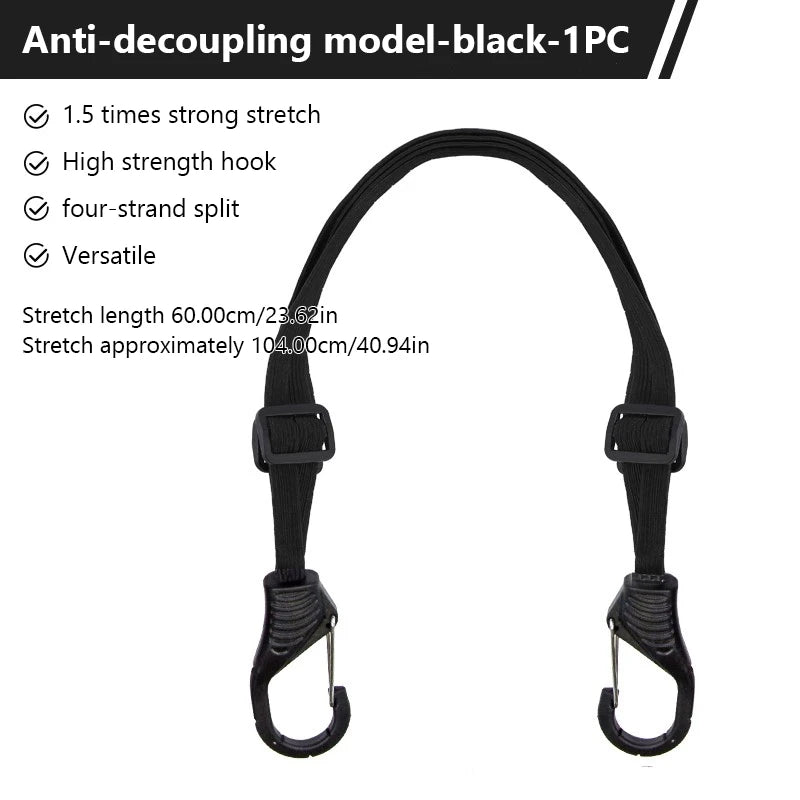 BLALION Motorcycle Luggage Strap Universal Elastic Suitcase with Safety Hook-Versatile Helmet Mesh Gear Transport Durable Sle