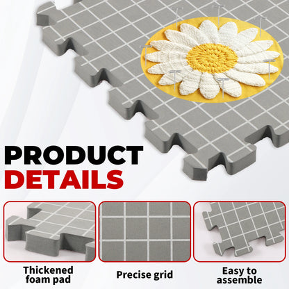 Foam Thick Blocking Boards Kit with Grids Blocking Mat and T-Pins Easy to Install Handmade Knitting And Crochet Accessories
