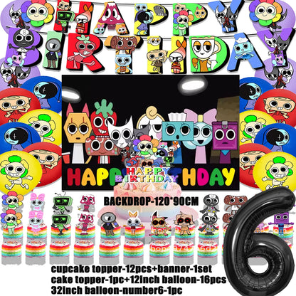 Dandys World Theme Birthday Party Decoration Disposable Tableware Dandy Balloon Napkin Backdrop For Baby Shower Kid Gift Supp