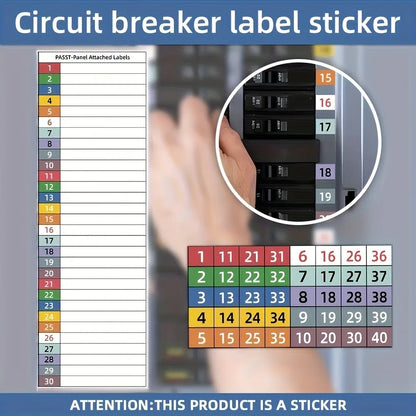 Circuit Breaker Label Kit with Marking Panel (1-10, N, T, R, S) | Handwritten Electrical Panel Stickers for Distribution Boxe