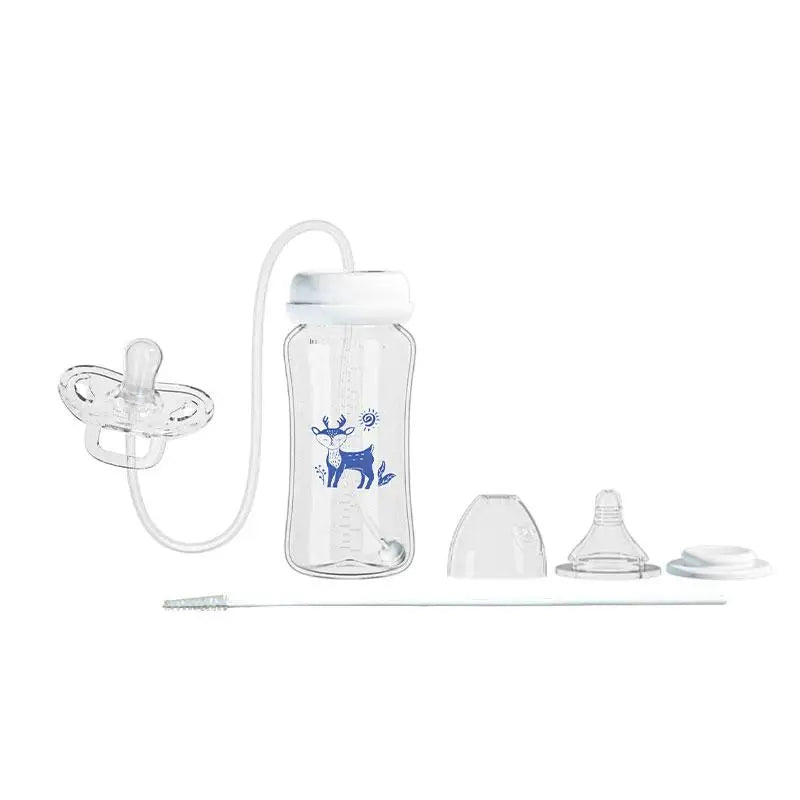 3-in-1 Hands-Free 300ML Wide-neck Baby Bottle,Milk Storage Bottle,Pacifier,Multi-Function Anti-Drop Gravity Ball Feeding Bott
