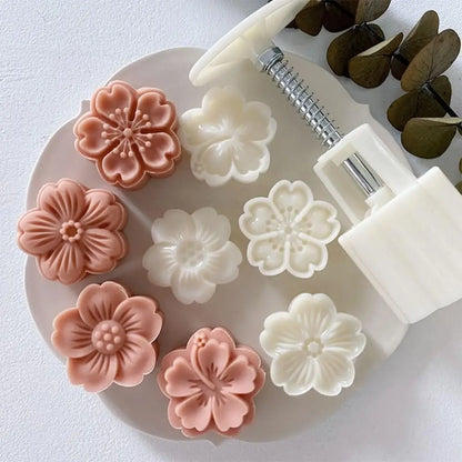 1 set DIY Mooncake Mold Plastic Hand Press Pastry Mold Hand Press Mung Bean Cake Model Pastry Embossing Make Kitchen Baking T
