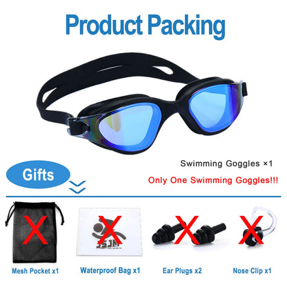 Unisex Adult Swimming Goggles – Anti-Fog Swim Glasses for Men & Women – Adjustable Silicone Waterproof Professional Swim Eyew