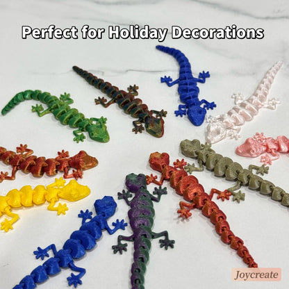 30 pc 3d printed movable joint lizards, colorful and realistic reptile decorations, durable plastic desktop ornaments ons