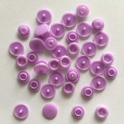 50 Sets Round Snaps Buttons For Bib T5 Plastic Press Button Fastener Snap For Clothes Accessories DIY Crafts 24Colors - light