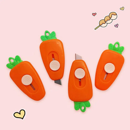 Lytwtw's Kawaii Mini Pocket Carrot INS Utility Knife Box Knife Paper Cutter Craft Wrapping Stationery