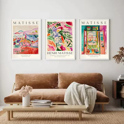 Vintage Abstract Matisse Exhibition Mid Century Landscape Wall Art Posters Canvas Painting Prints Pictures for Room Home Deco
