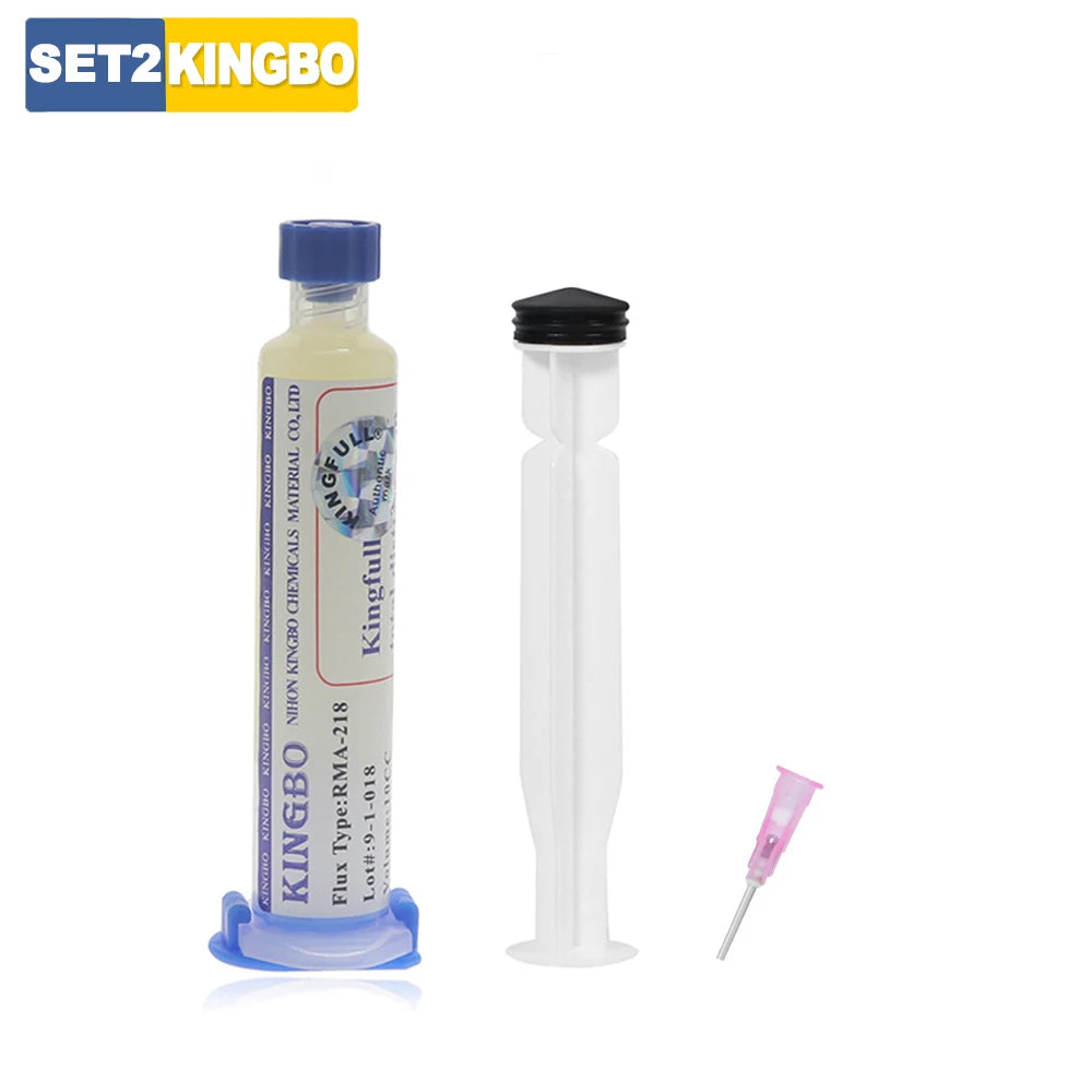 KINGBO RMA-218 10cc Solder Flux Soldering Iron Welding Flux Consumer Electronics Repair Solder Paste For Phone LED BGA SMD PG