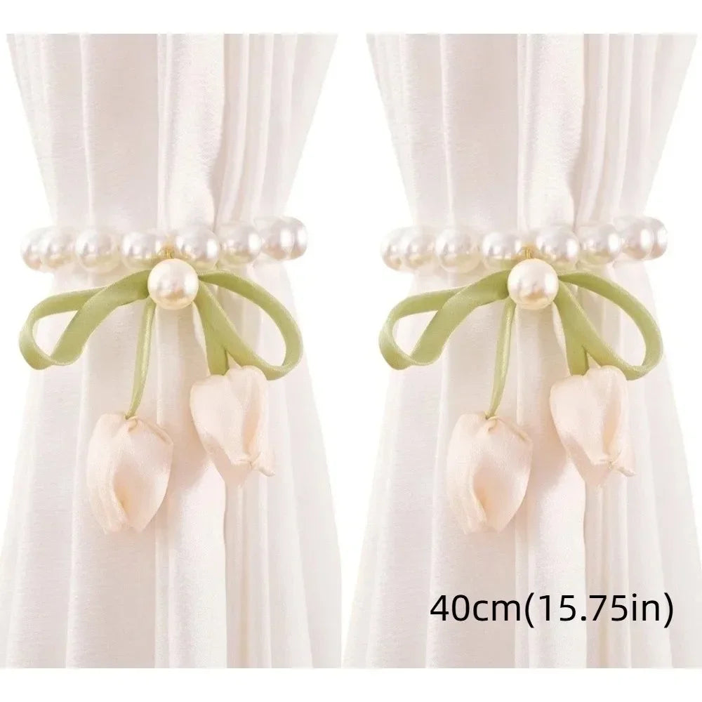 Creative Fashion Tulip Curtain Straps Adjustable Elegant Curtain Tieback Beautifully Curtains Tie Rope Homestay - 1pair style