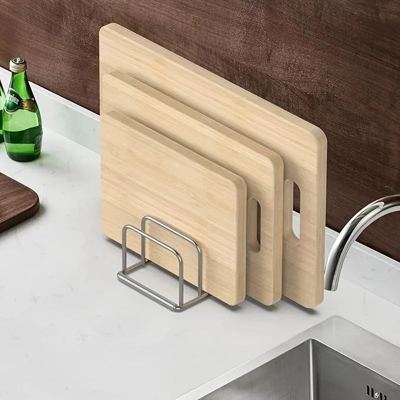 Stainless Steel Household Pot Lid Rack, Cutting Board Rack, Kitchen Cutting Board Storage Rack, Countertop Vegetable Board Ra