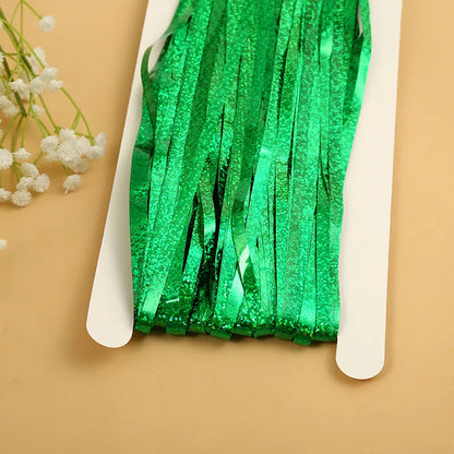 as a Party Metallic Tinsel Foil Fringe Curtains Backdrop for Birthday New Year Eve Party Photo Wedding Baby Shower Decor - la