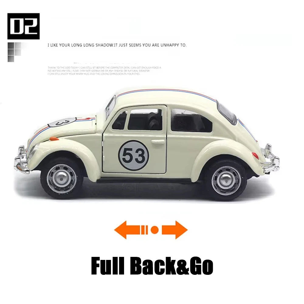 1:32 Vintage Die-Cast Racing Car Toy, Metal Alloy, Manual Pull-Back, Suitable for Ages 3+,Collectible Classical Car