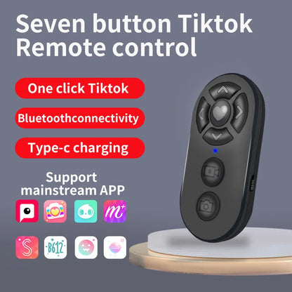 7 Buttons Wireless Phone Selfie Photo Shutter For Tiktok Video Page Turner Rechargeable Bluetooths-compatible Remote Controll