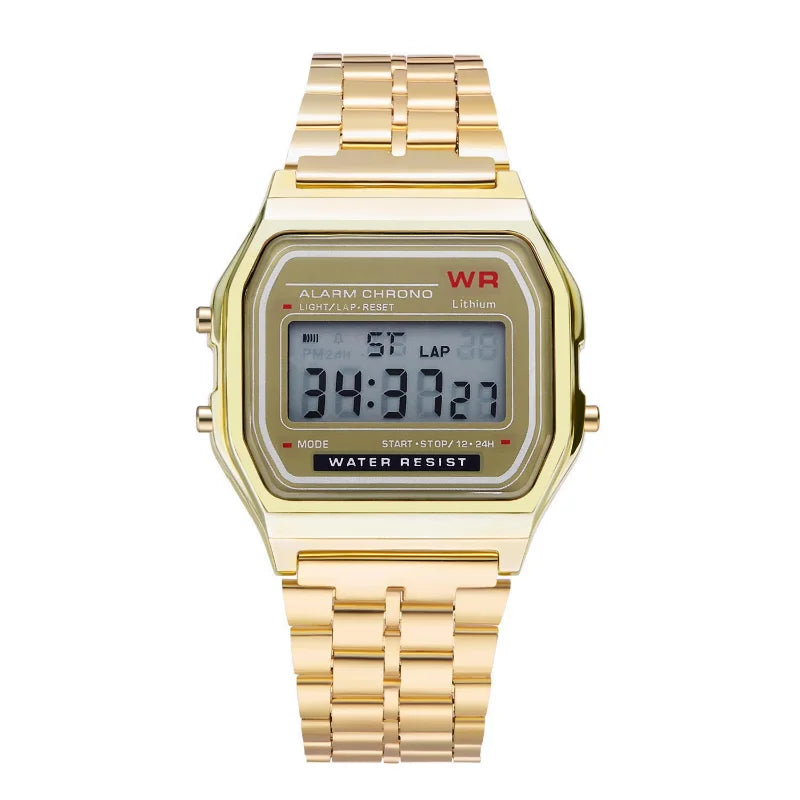 F91W Non-Waterproof Steel Band Watch For Women, Men, Business Clock, Multi-Functional LED Digital Sports Watch, Electronic Cl