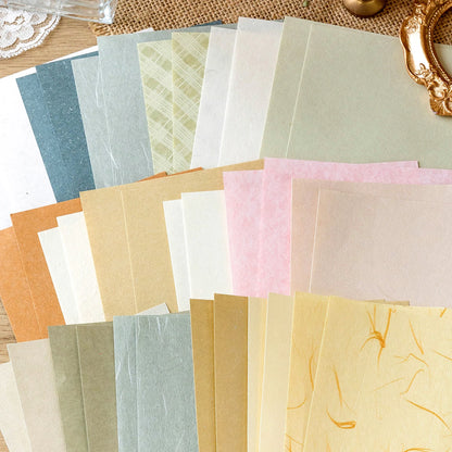 40Pcs Floral Handmade Paper Mix Material Junk Journal Planner Scrapbooking Vintage Decorative Collage DIY Craft Background Pa