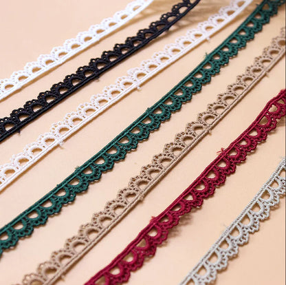 3 Yards Milk Silk White Black Burgundy Lace Trim Floral Embroidered Lace Fabric Ribbon Trimming Dress Costume Supplies DIY Cr