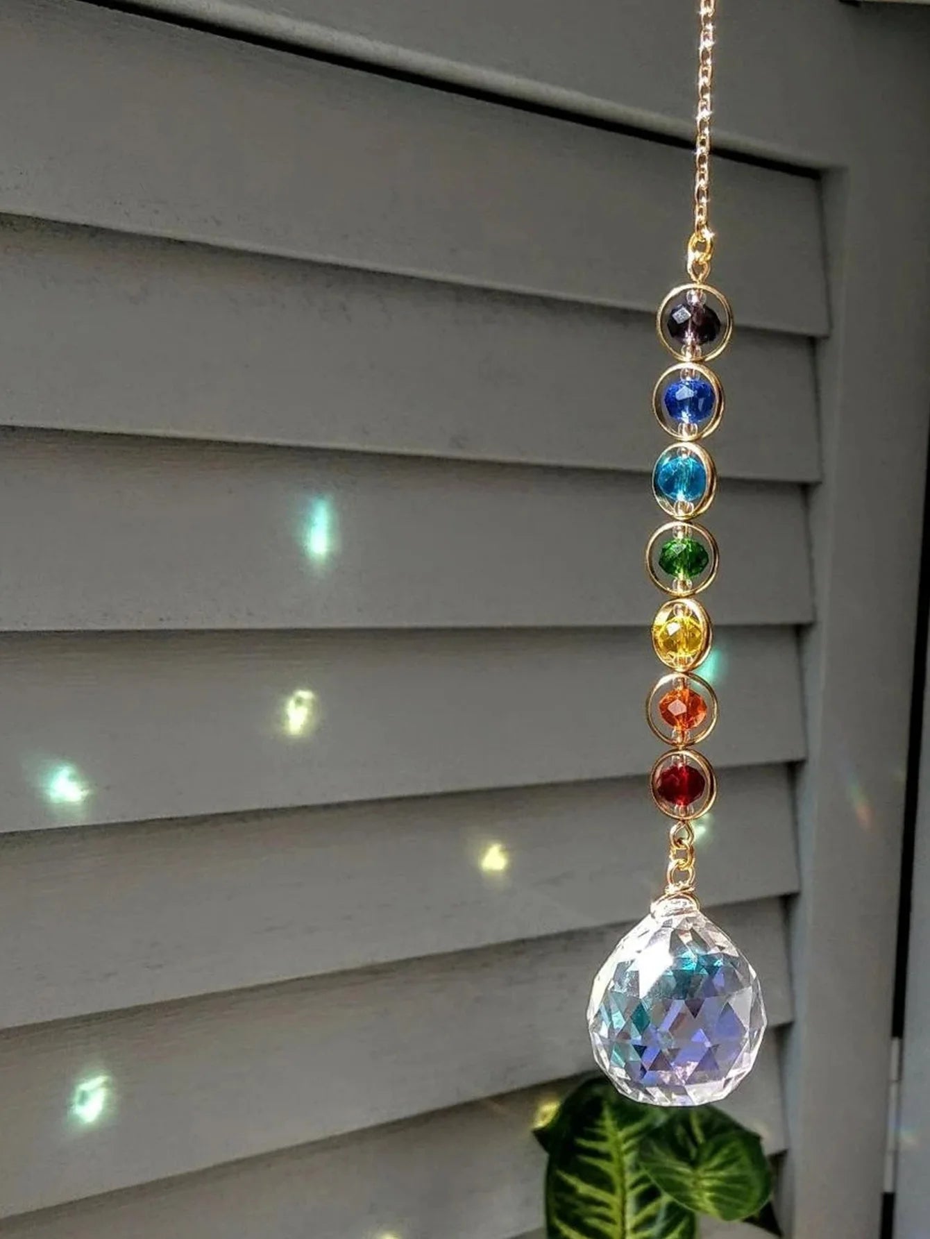 1pc Crystal Suncatcher Mobile Meditation Home Decor Rainbow Maker Prism Suncatcher (Rainbow and Fantasy)