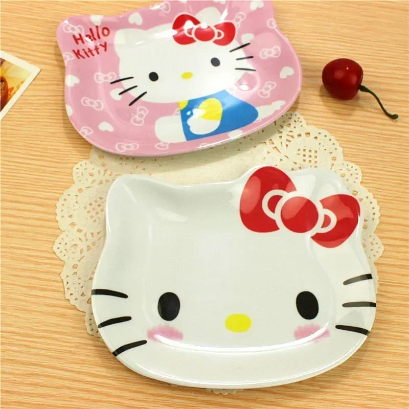 Anime Kawaii Hello Kitty Big Head Plate. Super Cute Plate Is Designed for Girls. It's a Charming Addition to Any Kitchen or H