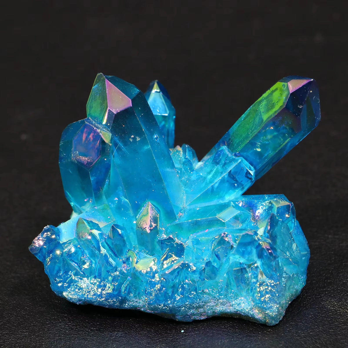Sky Blue Quartz Natural Stones Electroplating Titanium Crystal Cluster Stone Specimens Cured Coating Healing Crystals Home De
