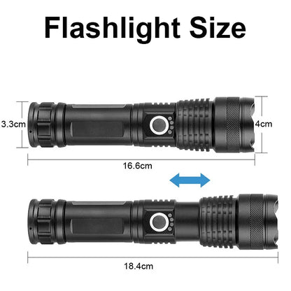 Rechargeable Flashlights High Power LED Tactical Flashlight Super Bright Handheld Hunting Torch Light for Emergency Hiking