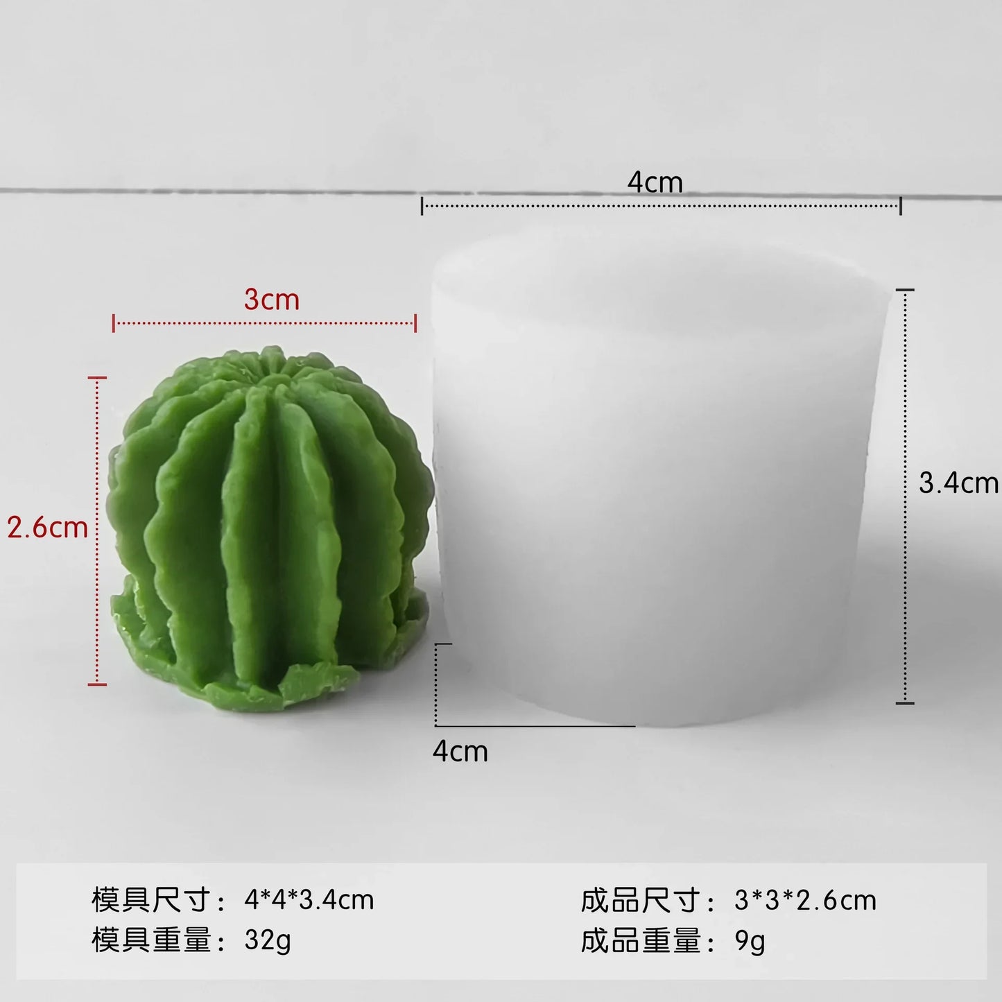 DIY Cactus Aromatherapy Candle Silicone Mold Simulation Cactus Dropper Resin Gypsum Ornament Mold DIY Glue Resin Succulent Mo