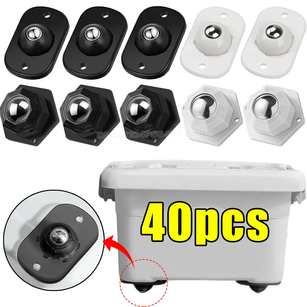 Self Adhesive Universal Caster Wheels Mini Pulley Rotating Wheel for Furniture Storage Box Trash Cabinet Appliance Slider Rol