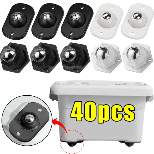 Self Adhesive Universal Caster Wheels Mini Pulley Rotating Wheel for Furniture Storage Box Trash Cabinet Appliance Slider Rol