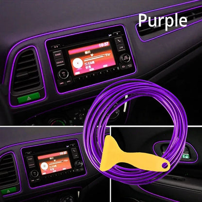 1X Car Moulding Decoration Flexible Strips 5M Interior Auto Mouldings Car Cover Trim Dashboard Door Edgein Car-styling Univer