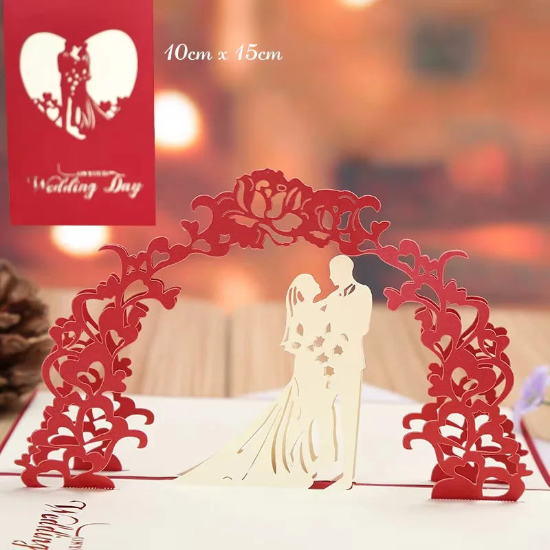 3D Pop Up Flower Greeting Cards Wedding Card Anniversary Thanksgiving Valentines Day Birthday Gift Thank You Card Handmade Ca