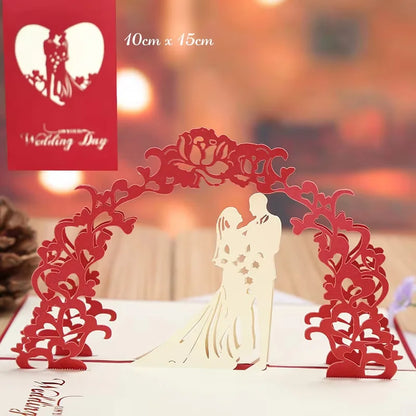 3D Pop Up Flower Greeting Cards Wedding Card Anniversary Thanksgiving Valentines Day Birthday Gift Thank You Card Handmade Ca