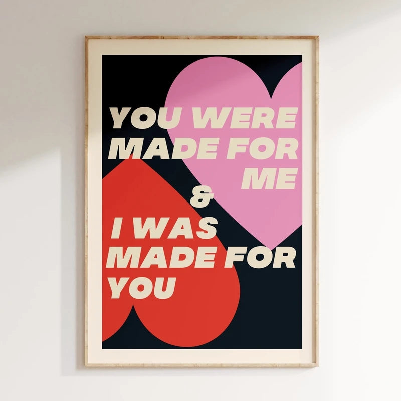 Minimalism Decor Music Posters Pink Colors Love Lyrics Wall Art Canvas Painting Inspired Living Room Home Decor No Frame