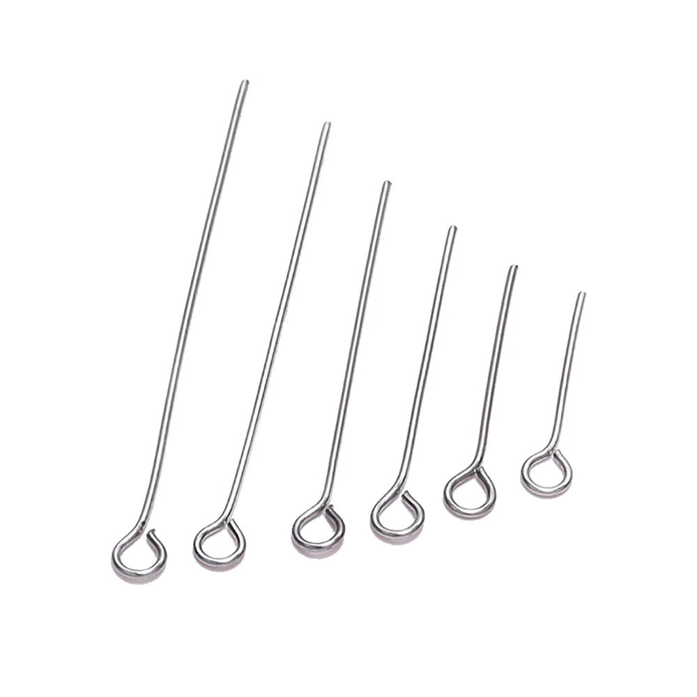 100Pcs/Lot Stainless Steel Headpin Diy Jewelry Accessories Earrings Beading Eye Pins Flat Head Pins For Jewelry Making Suppli