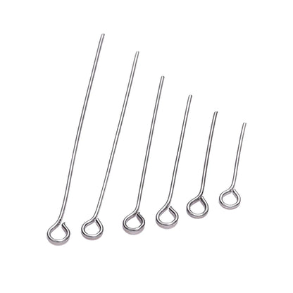 100Pcs/Lot Stainless Steel Headpin Diy Jewelry Accessories Earrings Beading Eye Pins Flat Head Pins For Jewelry Making Suppli