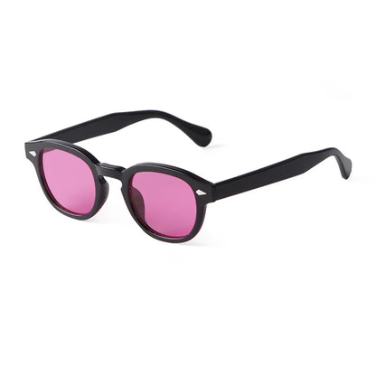Vintage Fashion Shell Round Sunglasses Women Men 2024 Brand Design Retro Rivet Yellow Blue Lens Square Sun Glasses Female UV4