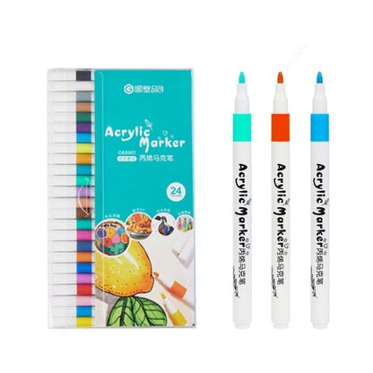 12-80 Colores Set Acrylic Paint Art Marker Pen Rock Painting for Kids Graffiti Stone Ceramic Glass Wood DIY Crafts Art Suppli
