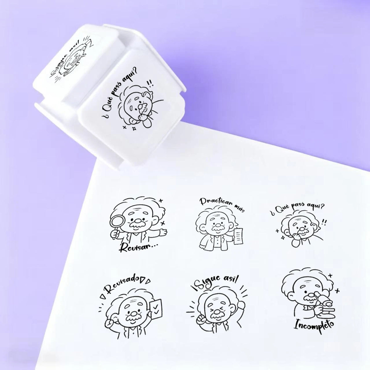 6 Patterns per Educational Teacher Stamps for School Personalized Custom Stamps for Professors and Educators in Spanish Engli