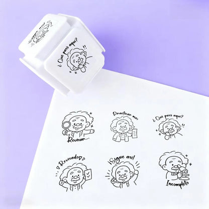 6 Patterns per Educational Teacher Stamps for School Personalized Custom Stamps for Professors and Educators in Spanish Engli