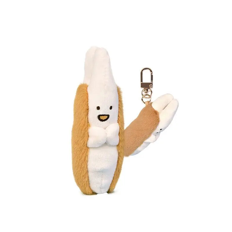Soft seafood Keychain Lobster Simulation Fluffy abalone lobster clam oyster Keyring Kawaii Cartoon Plush Pendant Birthday Gif