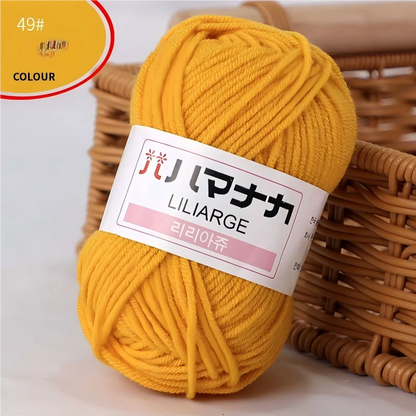 DIY Baby Milk Sweet Soft Cotton Knitting Wool Yarn Thick Fiber Velvet Yarn Hand Knitting Wool Crochet Yarn for DIY Sweater - 