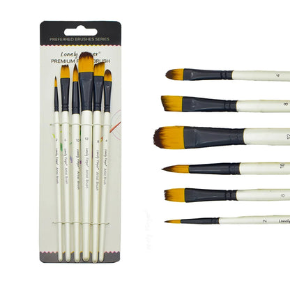 6pcs Artist Paint Brushes Set Artist Paintbrushes For Acrylic Oil Watercolor Acrylic Painting For Body Face Rock Canvas - 6pc