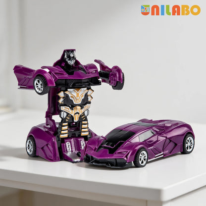 Transformable Robot Sports Car Toys, No Batteries, Educational Kids Gift, Colorful Model Vehicle for Play Learning - PURPLE