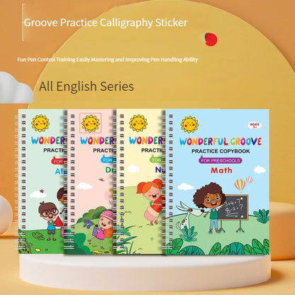 Copybooks Pen Magic Copy Book Free Wiping Writing Sticker Practice for Calligraphy Kids Learning Books Grooves Template Desig