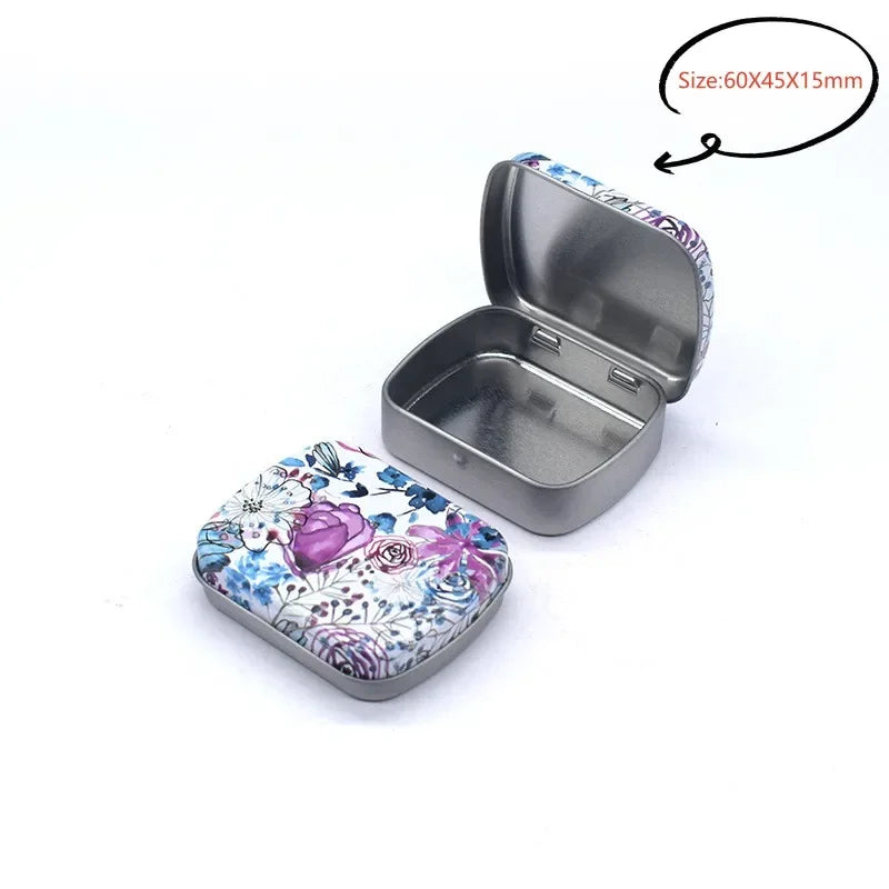 New Square Tin Storage Boxes Small Metal Storage Box Silver Jewelry Keys Coins Metal Box Tin Wedding Candy Storage Tin Can - 