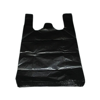 100PCS Black Thickened Plastic Vest Bags - Supermarket Shopping Bags for Takeaway Kitchen Garbage Storage Packing Storage Bag