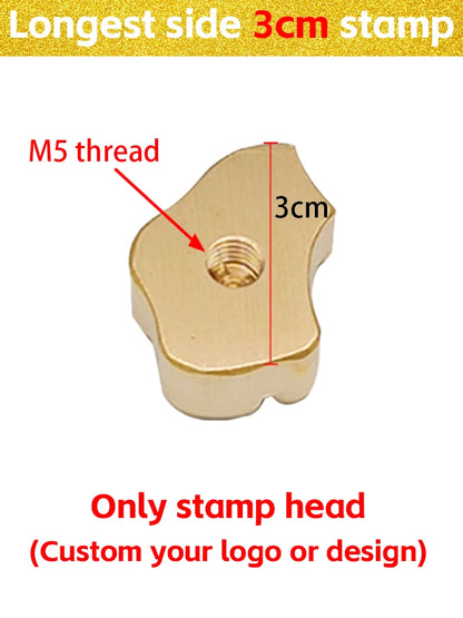 Custom Logo Branding Iron Heating Stamp Personalized Hot Brass for Bakery Cake Bread Burger Wood DIY Gift Electric Stamping M