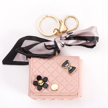 1 PC Cute Key Bag Owl Coin Purse Mini School Bag Car Key Chain Pendant Lady Wallet PU Leather Coin Purses Coin Purse Keychain
