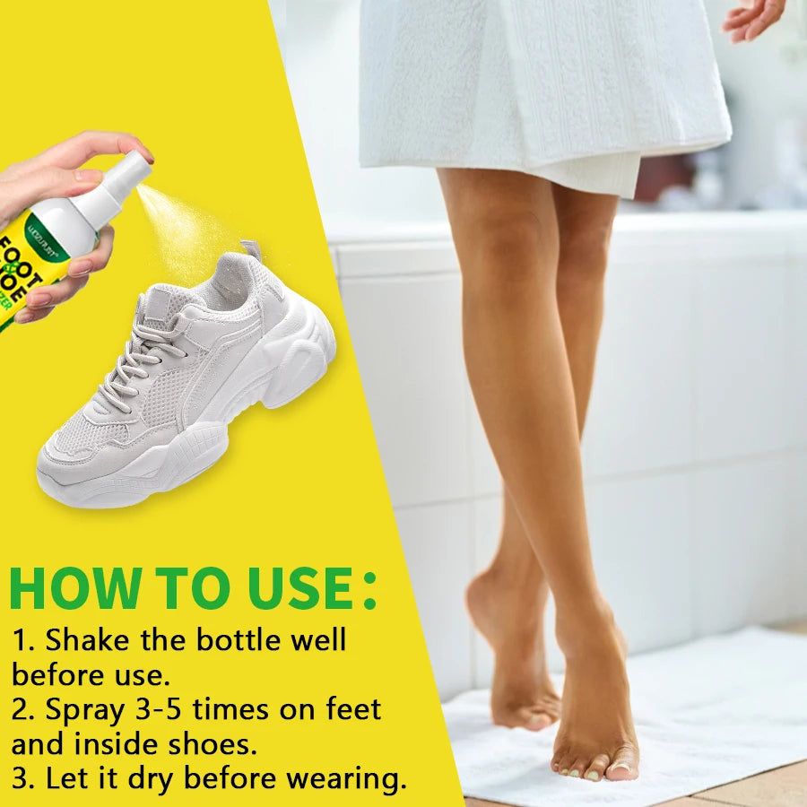 100ml Foot Shoes Deodorizer Spray Lemon Perfume Feet Shock Odor Nemesis Deodorant Removal Antibacterial Refresh Stink Freshen